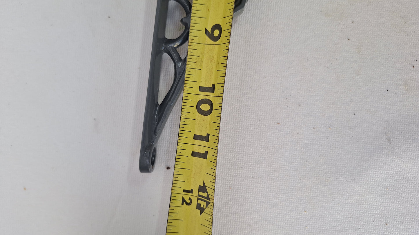 9 x 12 Antique Iron Shelf Brackets, Floral Design Victorian Shelf Supports