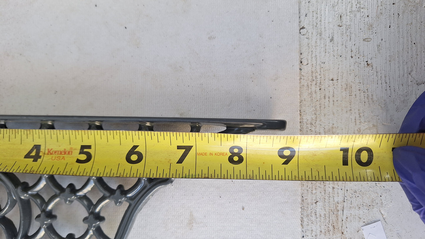 9 x 12 Antique Iron Shelf Brackets, Floral Design Victorian Shelf Supports