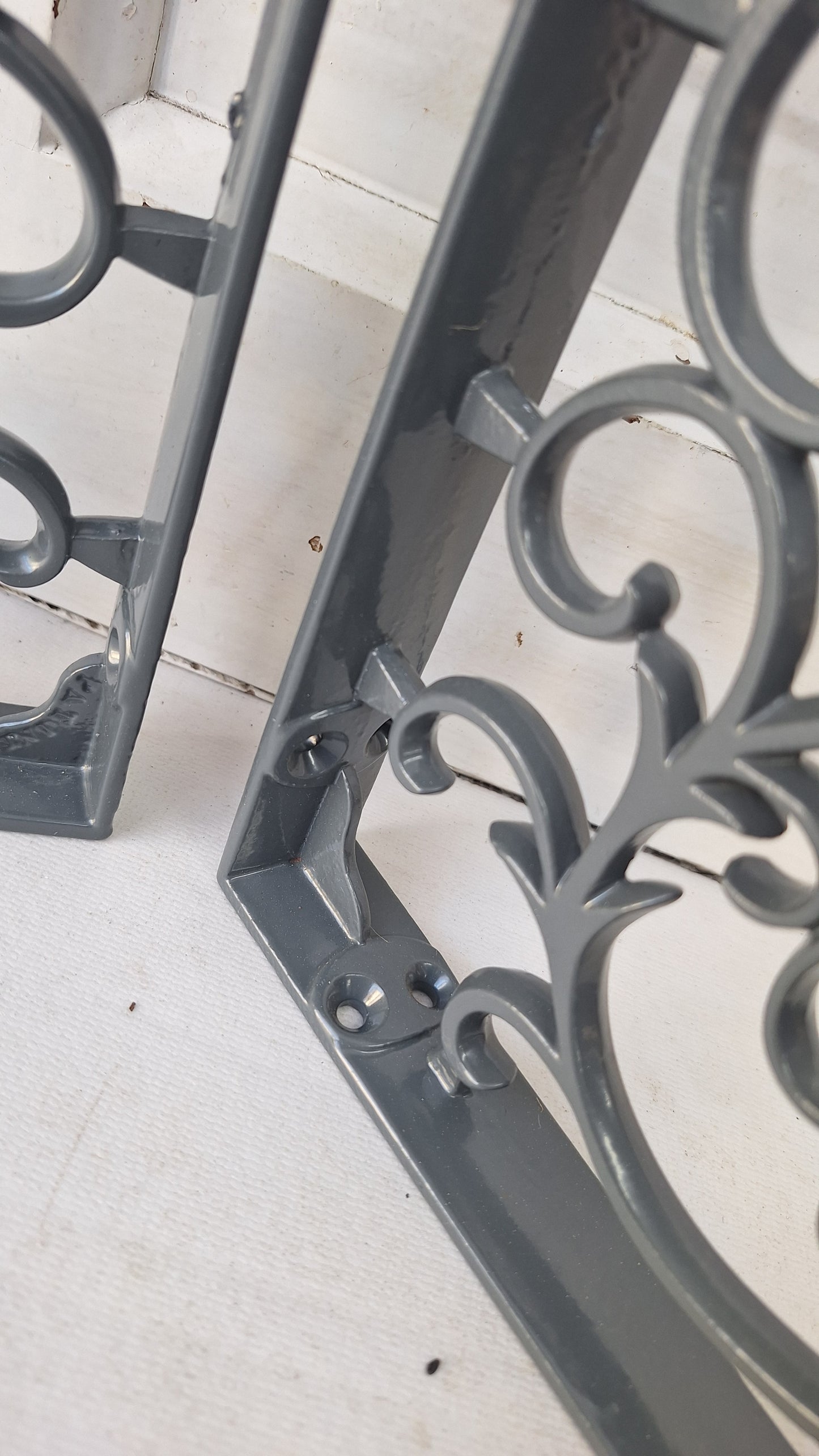 10 x 12 Large Iron Shelf Brackets, Antique Victorian Shelf Supports