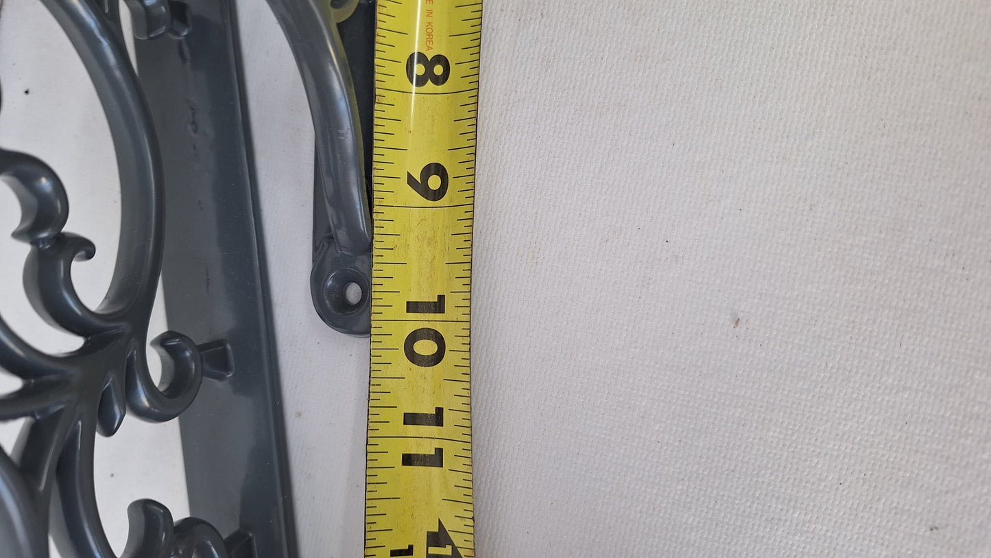 10 x 12 Large Iron Shelf Brackets, Antique Victorian Shelf Supports