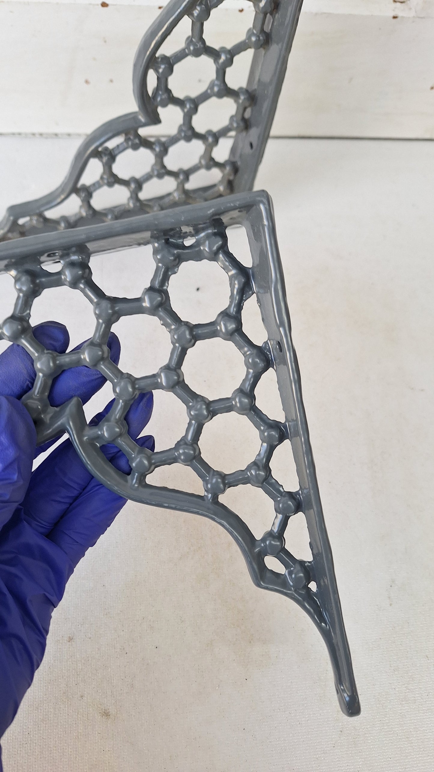 8 x 10 Antique Cast Iron Shelf Brackets, Floral Design Victorian Shelf Supports