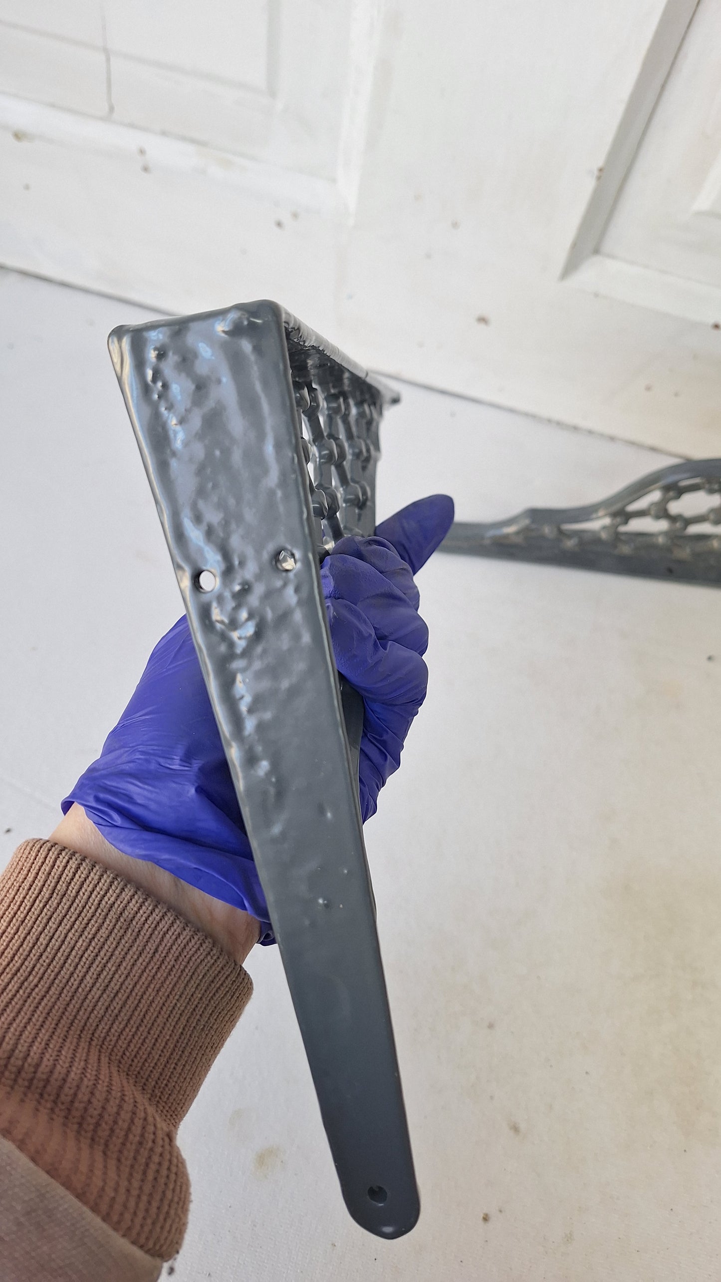 8 x 10 Antique Cast Iron Shelf Brackets, Floral Design Victorian Shelf Supports