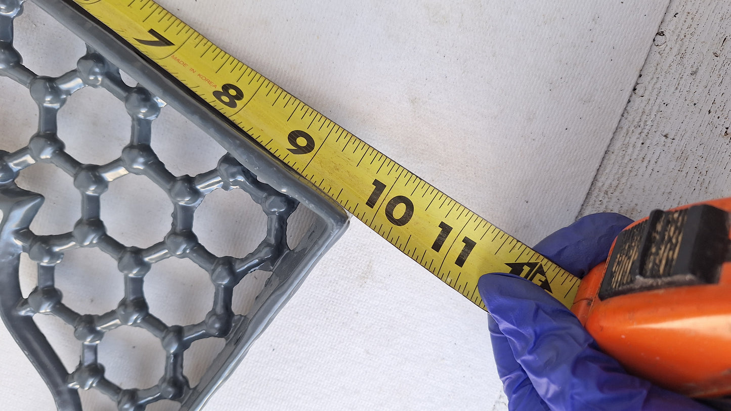 8 x 10 Antique Cast Iron Shelf Brackets, Floral Design Victorian Shelf Supports