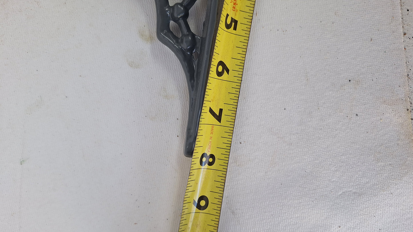 8 x 10 Antique Cast Iron Shelf Brackets, Floral Design Victorian Shelf Supports