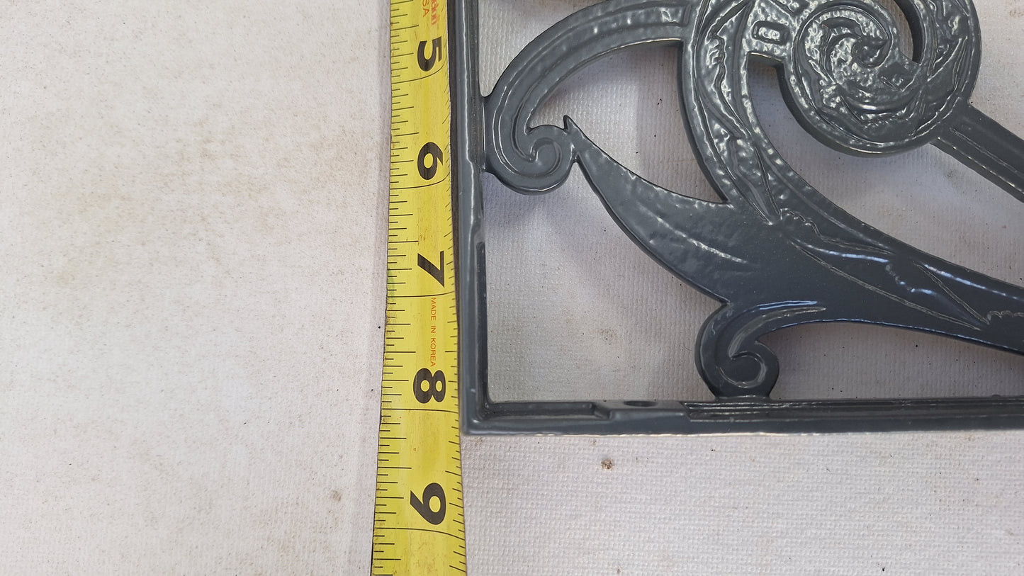 8 x 10 Victorian Eastlake Shelf Brackets, Antique Iron Shelf Supports