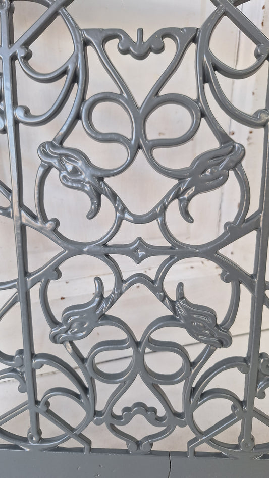 Bird and Flower Antique Vent Cover, Vintage Cast Iron Register Grate (12 x 14)
