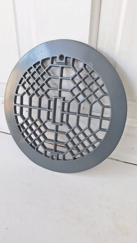 9" Round Antique Vent Cover, Circle Cast Iron Register Grate