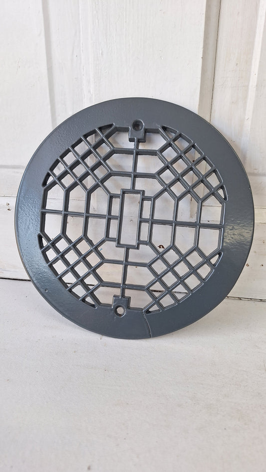 9" Round Antique Vent Cover, Circle Cast Iron Register Grate