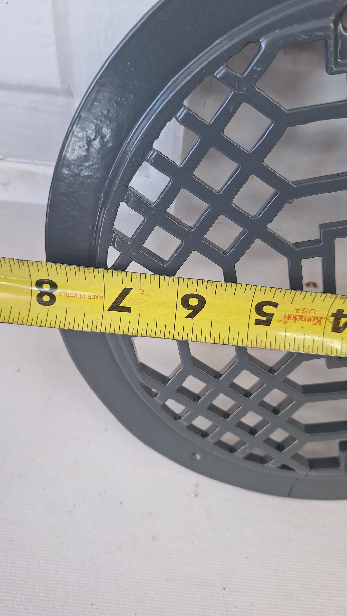 9" Round Antique Vent Cover, Circle Cast Iron Register Grate