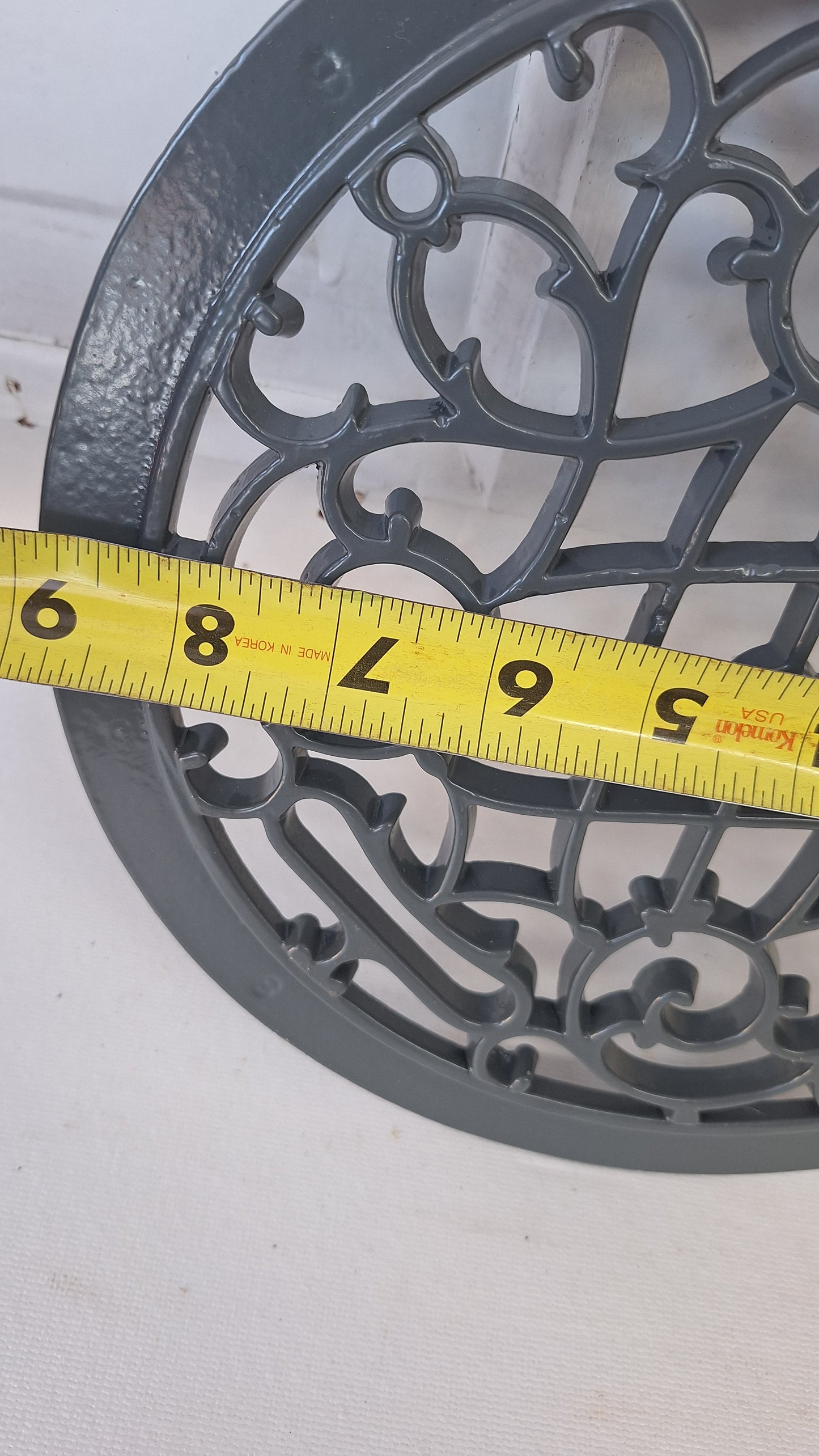 10" Round Antique Vent Cover, Circle Cast Iron Register Grate