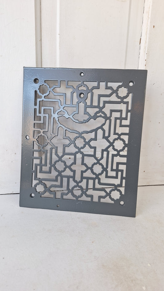Victorian Era Iron Vent Grate Cover: Fancy Scroll Design (10 x 12 inches)