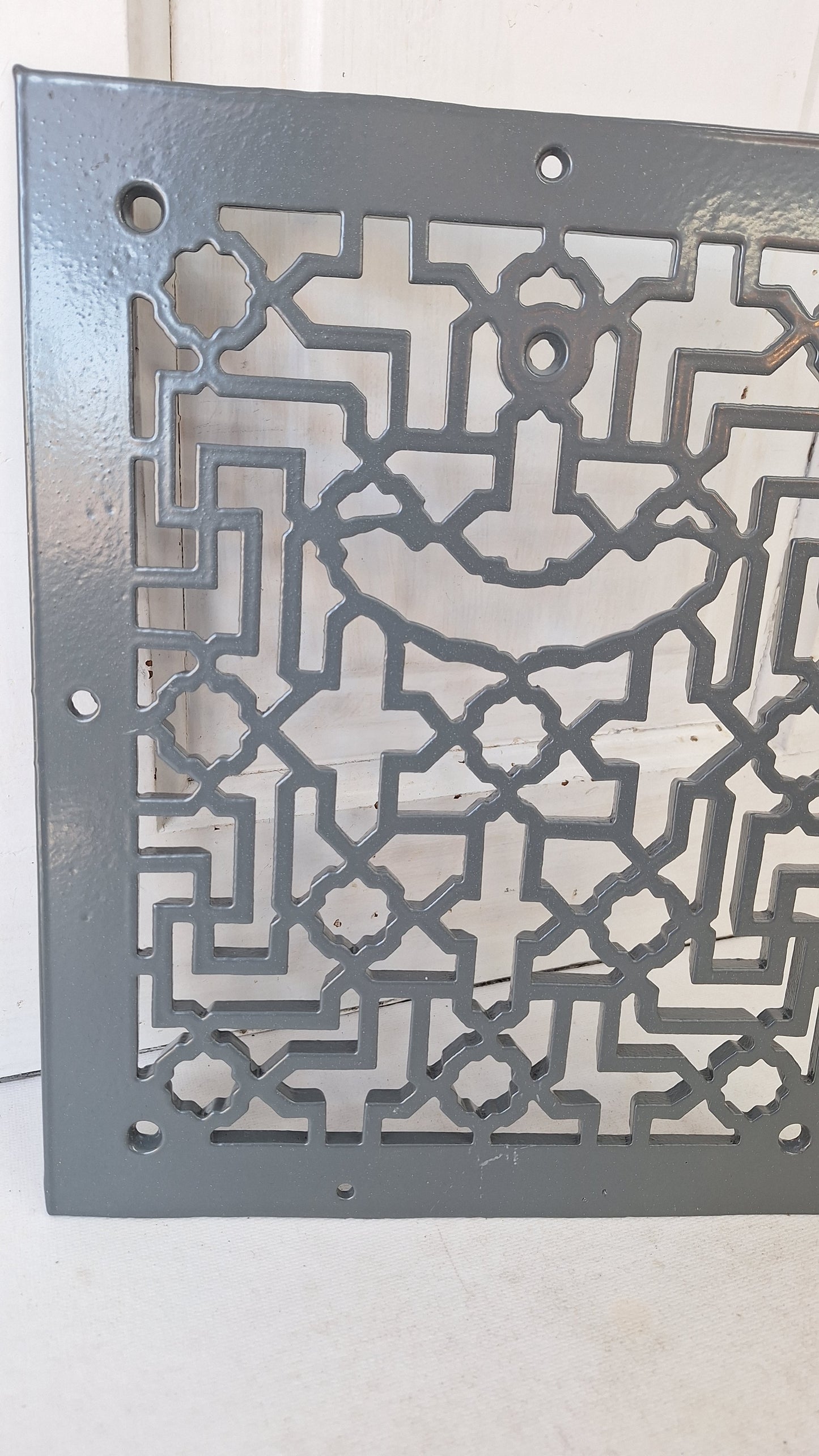 Victorian Era Iron Vent Grate Cover: Fancy Scroll Design (10 x 12 inches)