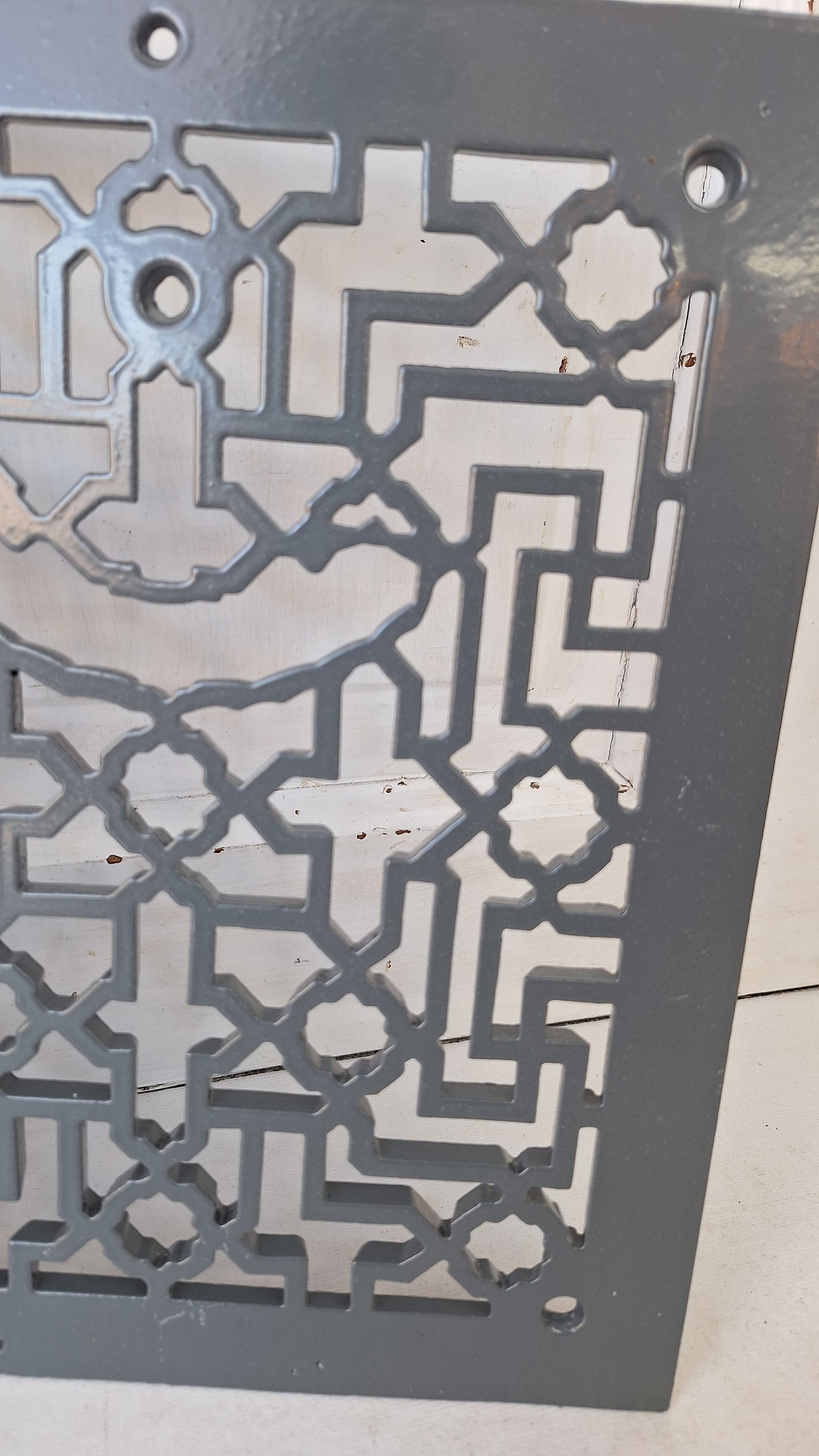 Victorian Era Iron Vent Grate Cover: Fancy Scroll Design (10 x 12 inches)