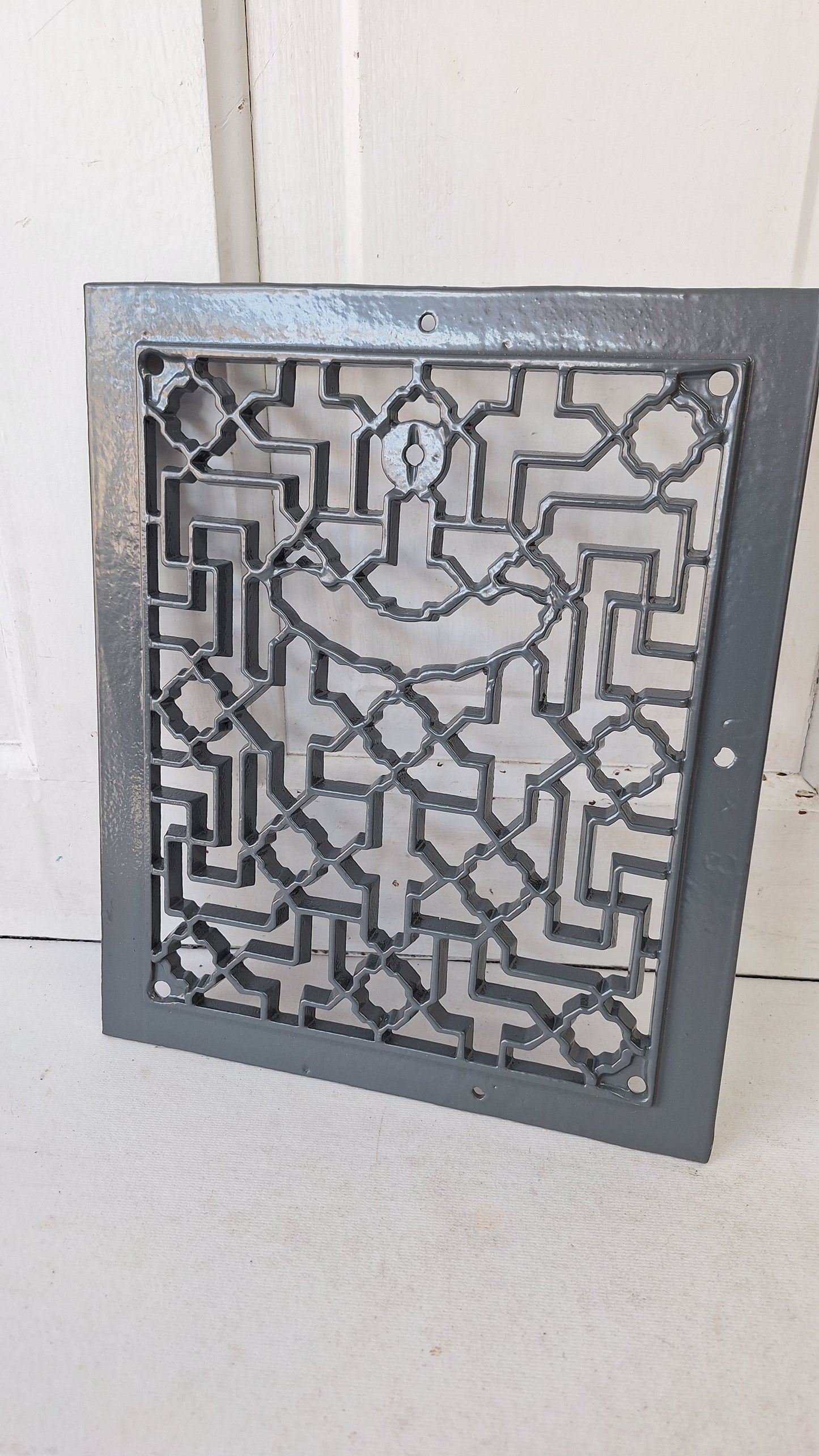 Victorian Era Iron Vent Grate Cover: Fancy Scroll Design (10 x 12 inches)