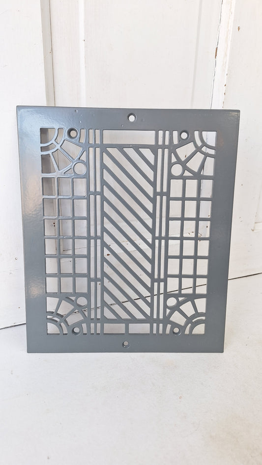 10 x 12 Geometric Design Iron Vent Cover, Antique Register Cover