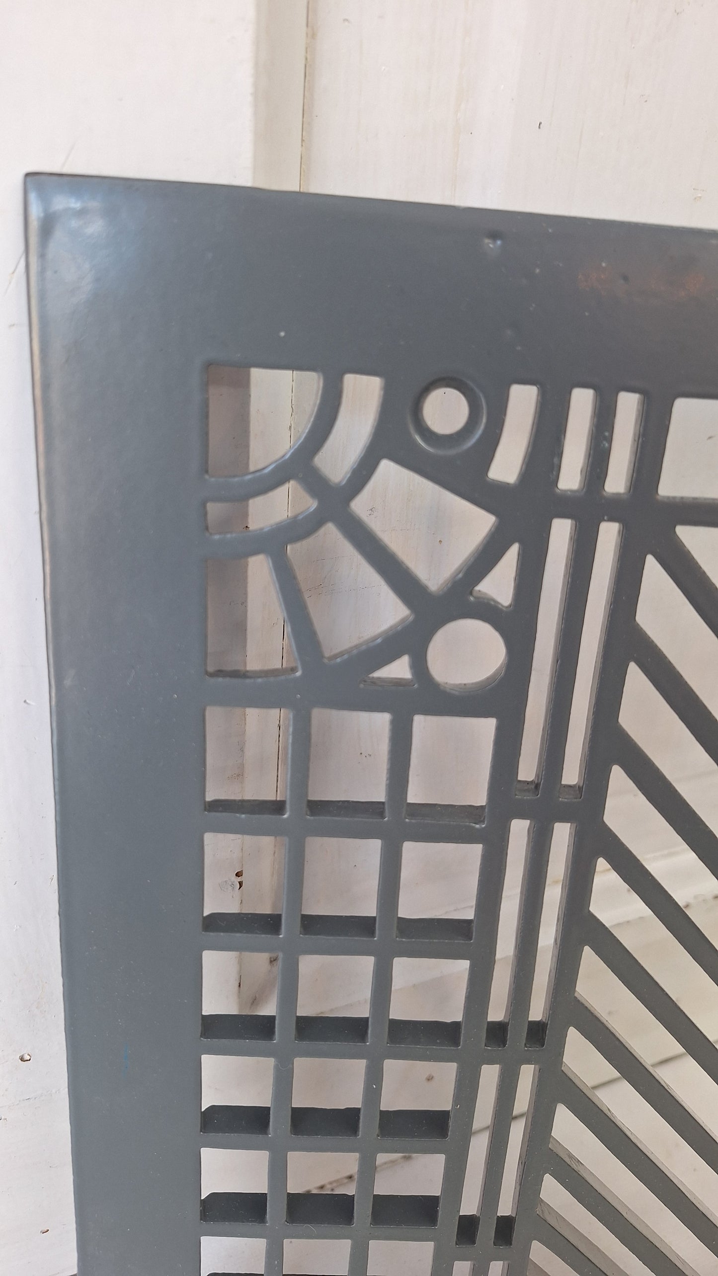 10 x 12 Geometric Design Iron Vent Cover, Antique Register Cover