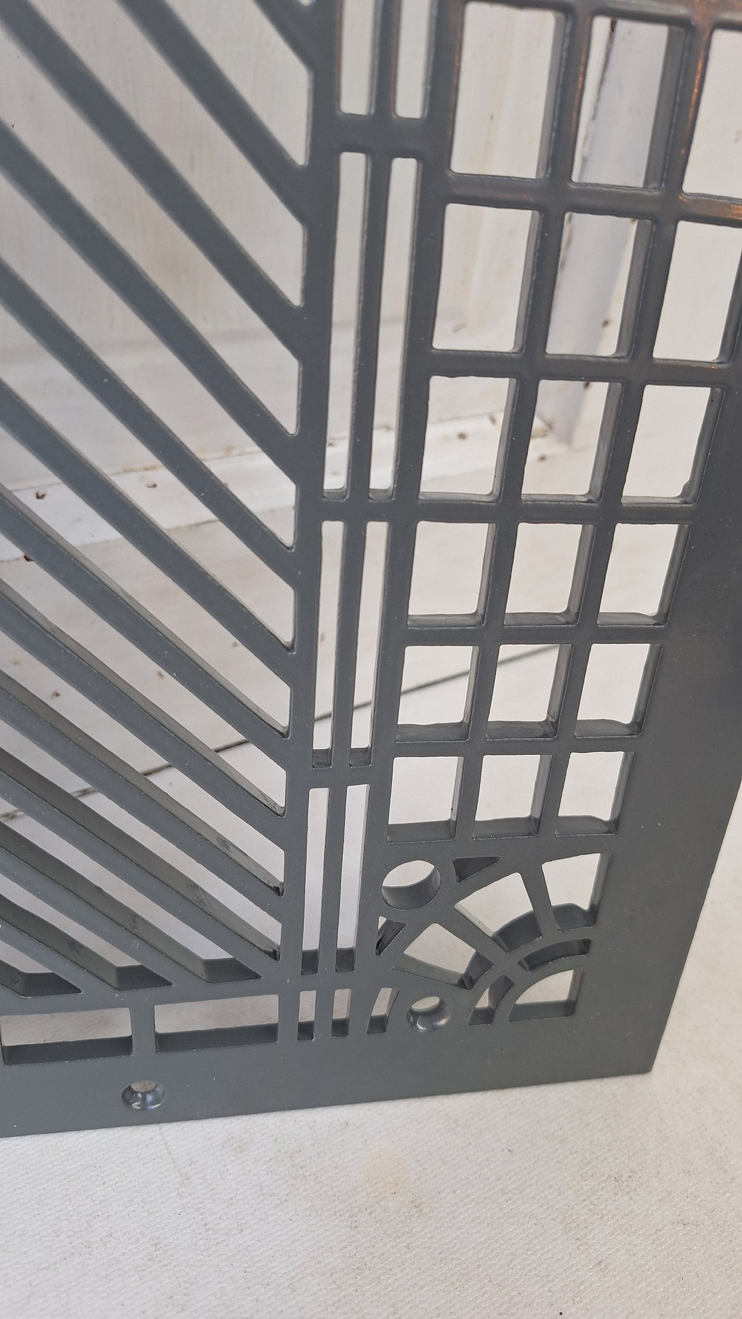 10 x 12 Geometric Design Iron Vent Cover, Antique Register Cover