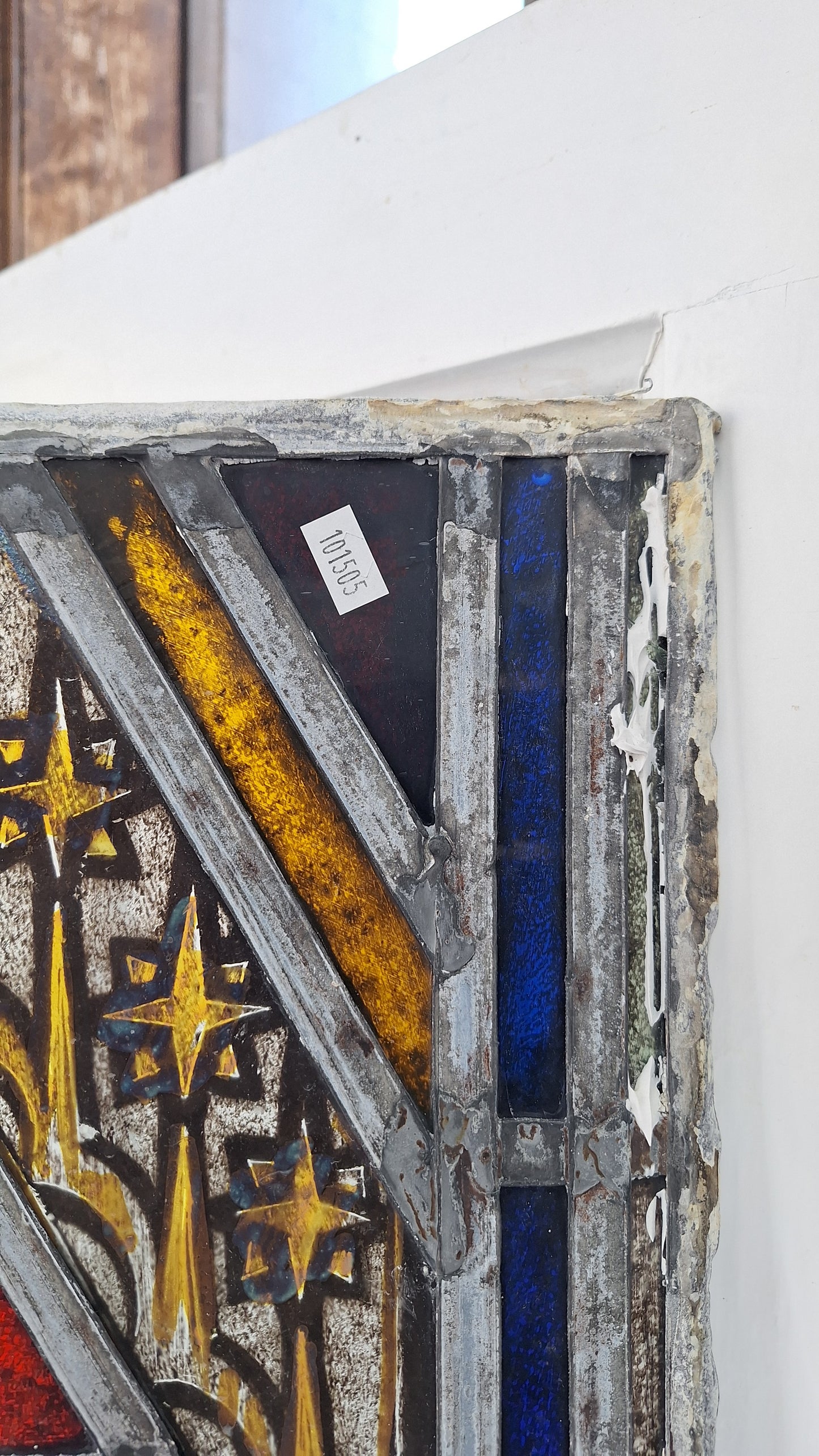 Angel and Star Antique Stained Glass, Vintage Church Windows