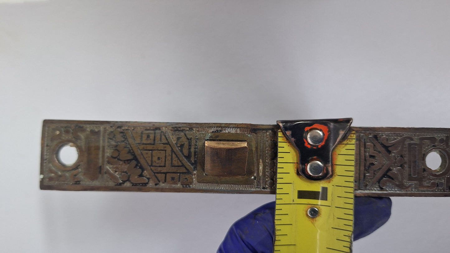 Ceylon Pattern Antique Mortise Lock, Victorian Door Lock with Strike Plate