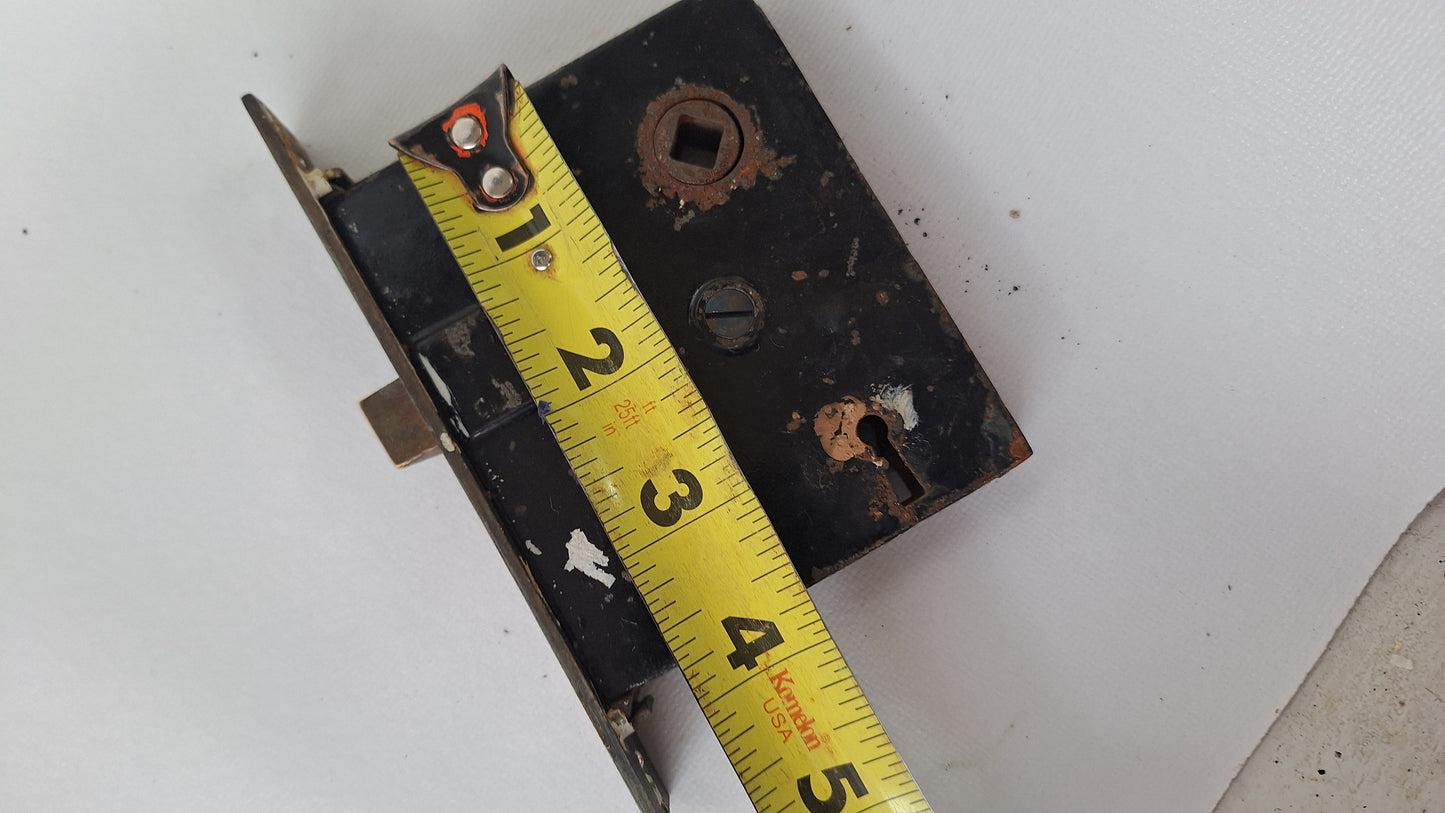 Ceylon Pattern Antique Mortise Lock, Victorian Door Lock with Strike Plate