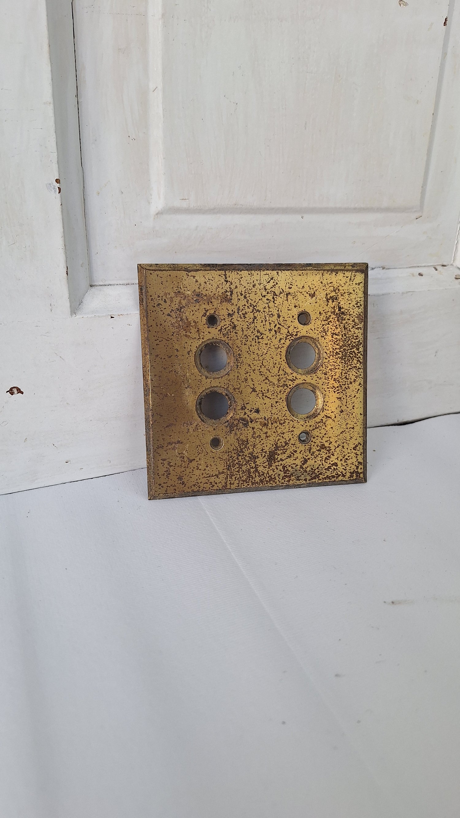 Double Push Button Switch Plate, Brass Light Switchplate – Peoria ...