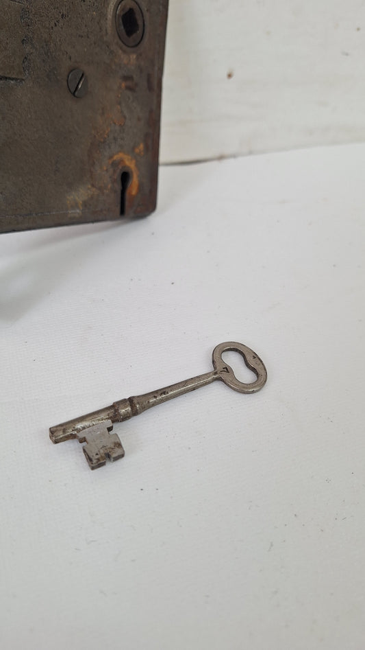Antique Fancy Bronze Mortise Lock with Skeleton Key: Working Door Lock