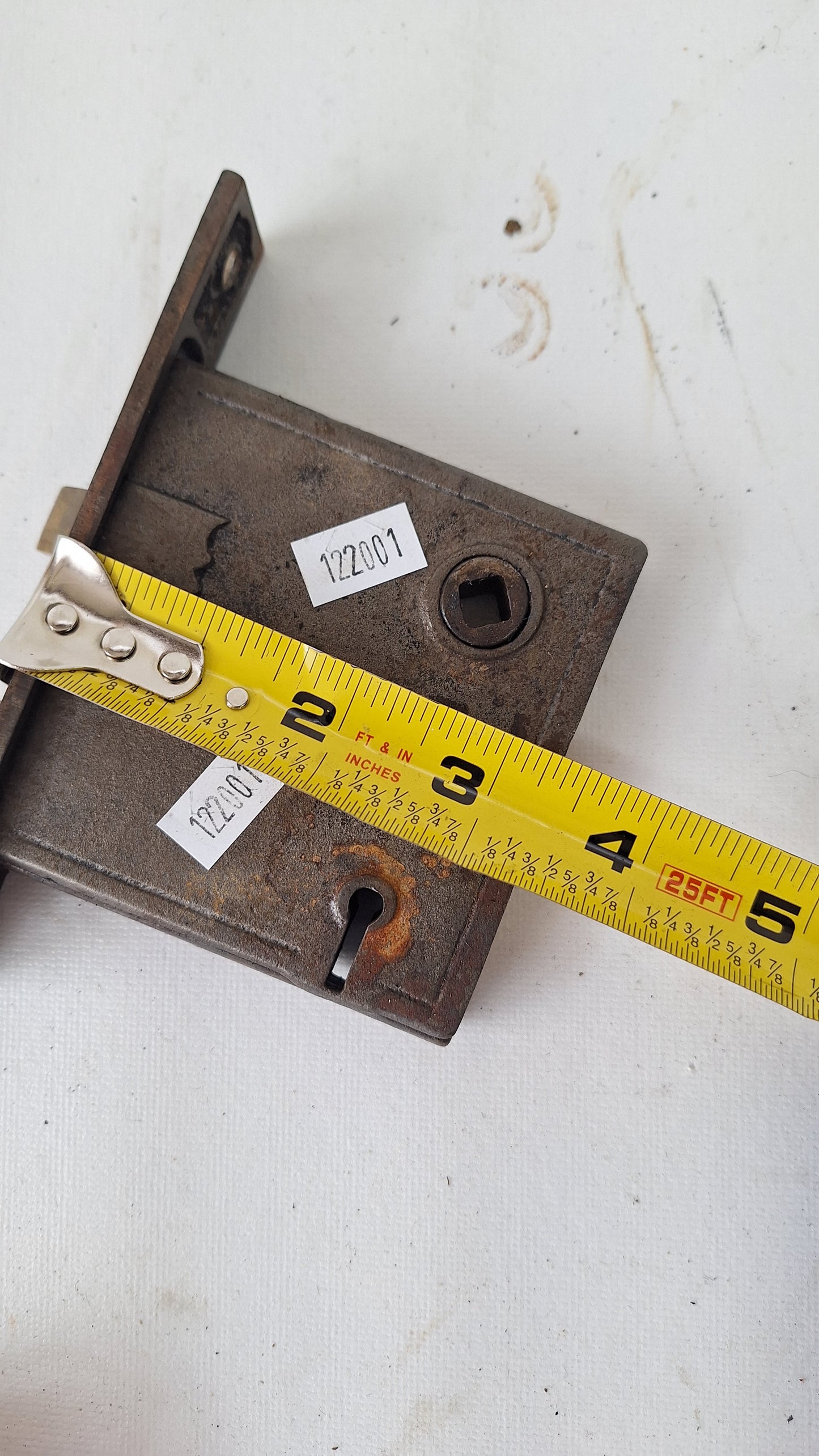 Antique Fancy Bronze Mortise Lock with Skeleton Key: Working Door Lock