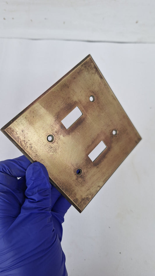 Double Switch Plate, Brass Light Switchplate