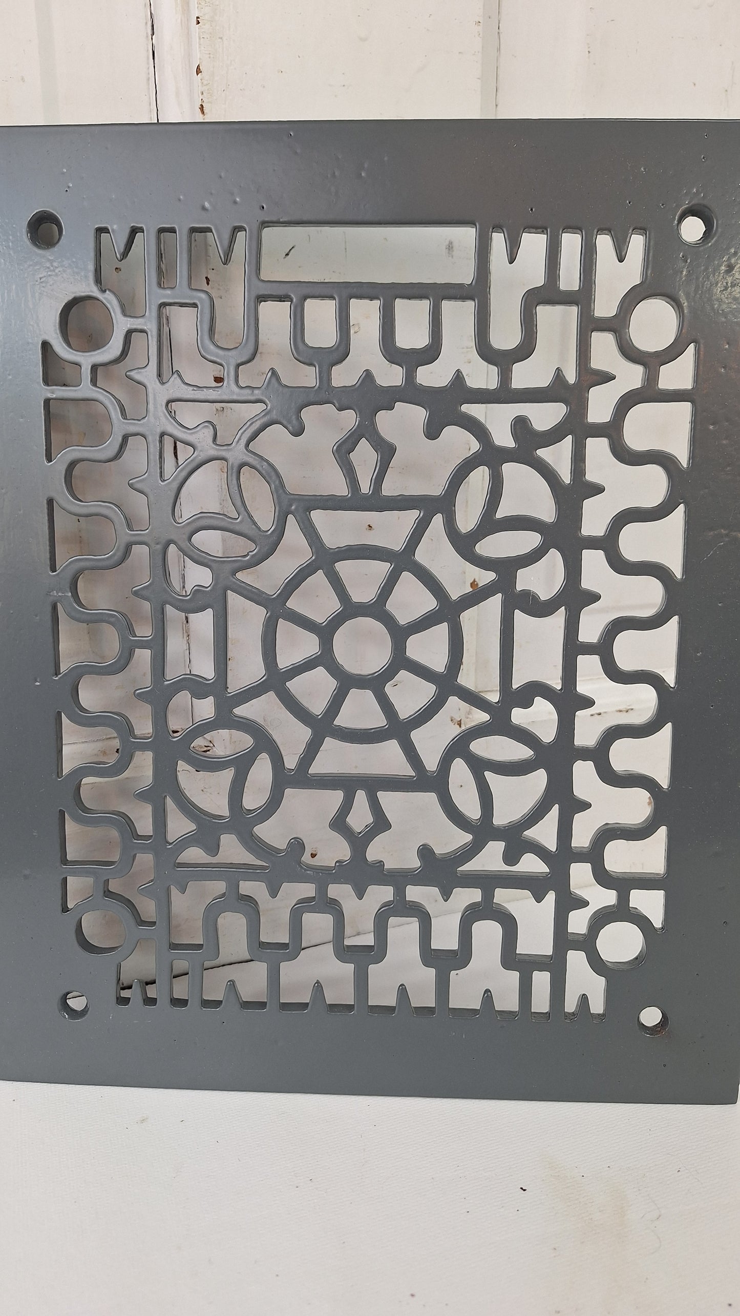 10 x 12 Ornate Design Vent Cover, Vintage Cast Iron Register