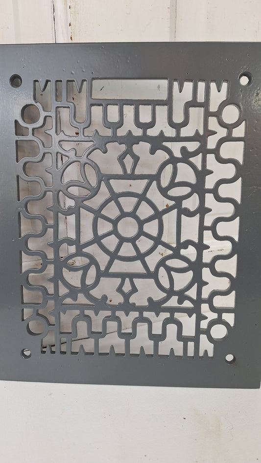 10 x 12 Ornate Design Vent Cover, Vintage Cast Iron Register