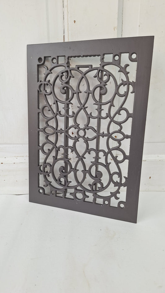 10 x 14 Scroll Design Vent Cover, Vintage Cast Iron Register