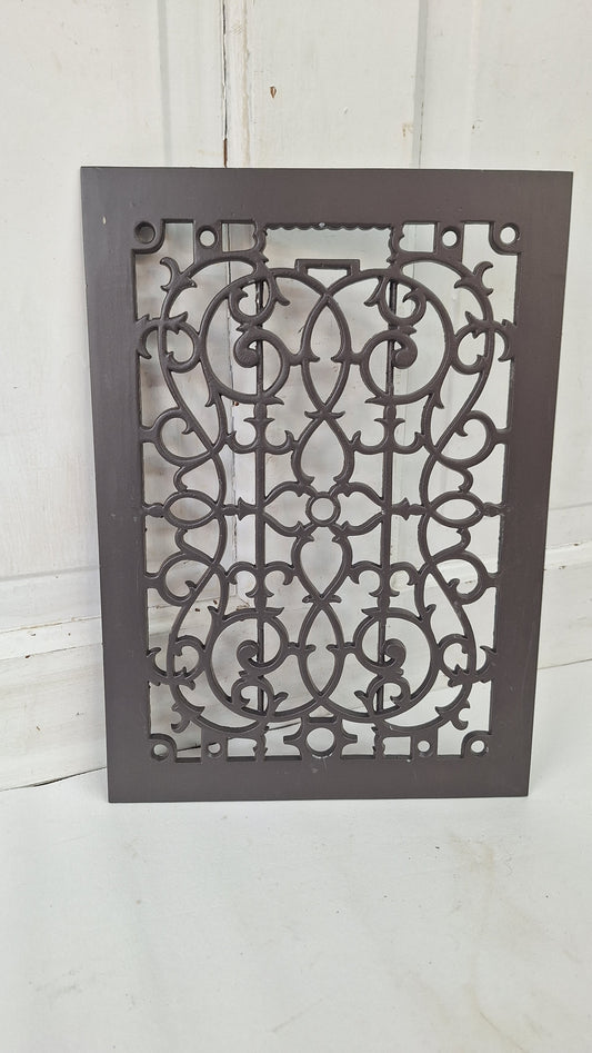 10 x 14 Scroll Design Vent Cover, Vintage Cast Iron Register