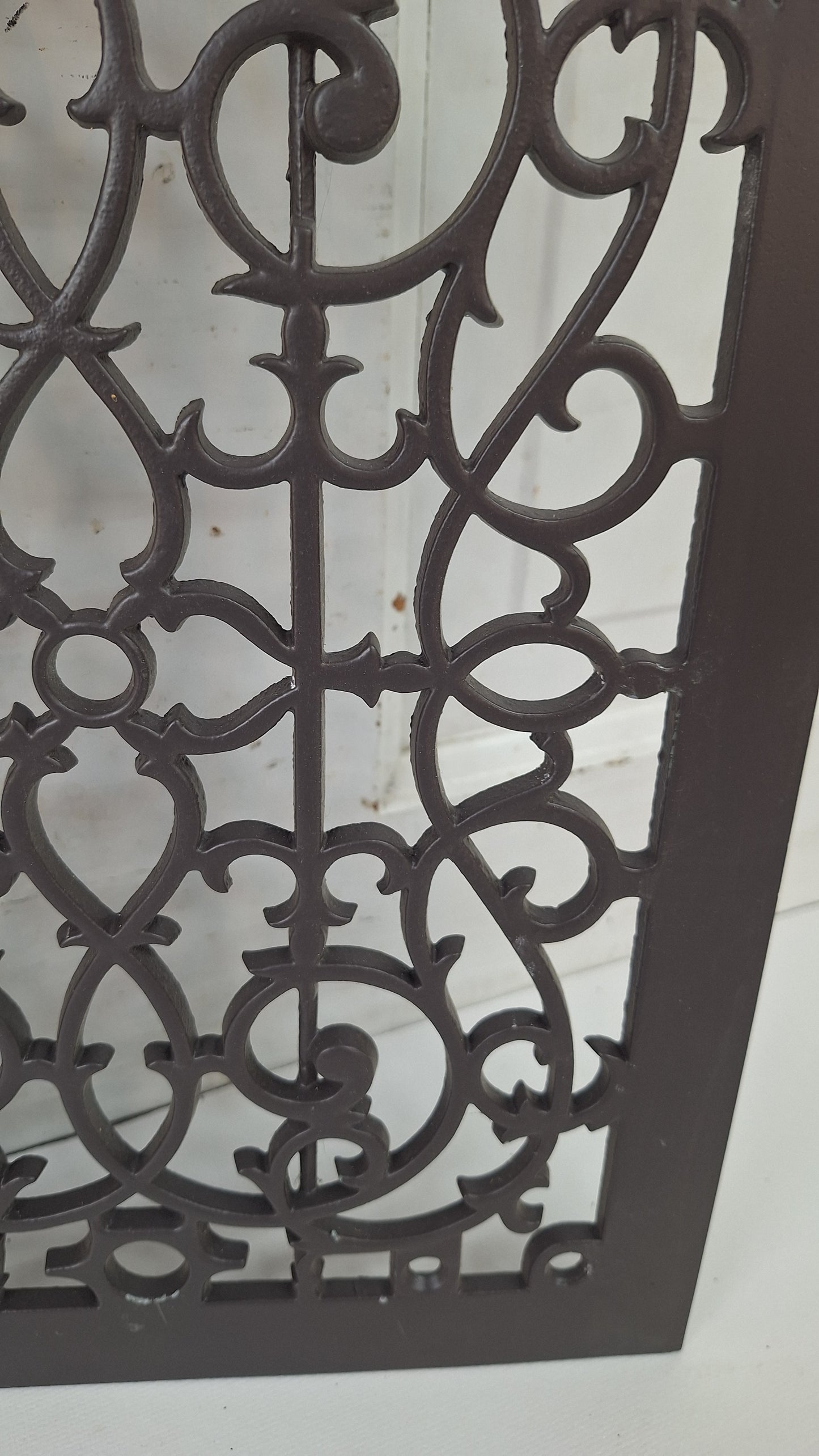 10 x 14 Scroll Design Vent Cover, Vintage Cast Iron Register