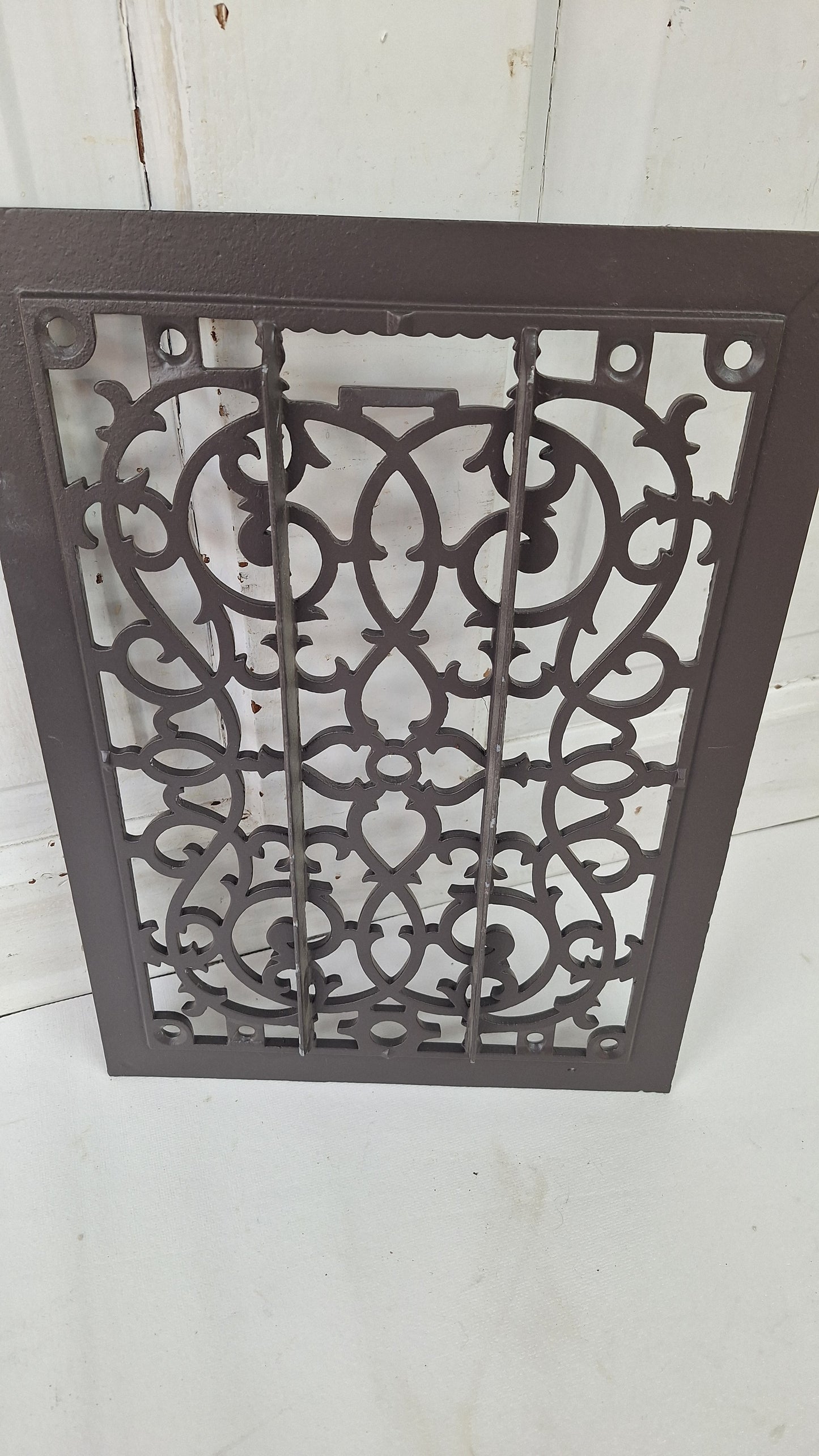 10 x 14 Scroll Design Vent Cover, Vintage Cast Iron Register