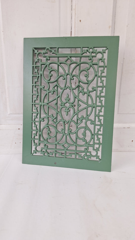 10 x 14 Scroll Design Vent Cover, Vintage Cast Iron Register