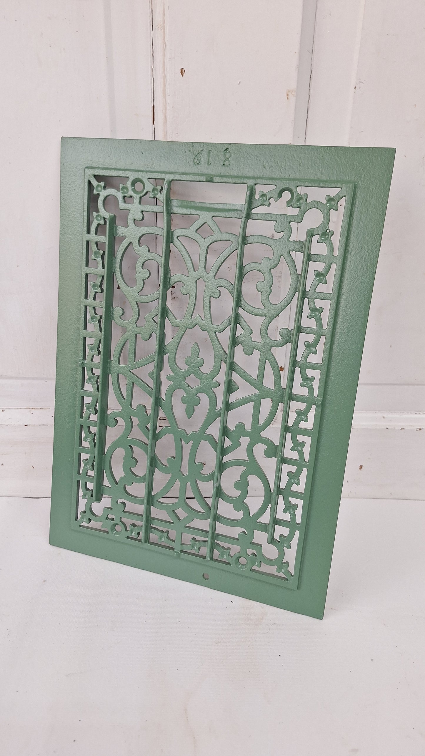 10 x 14 Scroll Design Vent Cover, Vintage Cast Iron Register