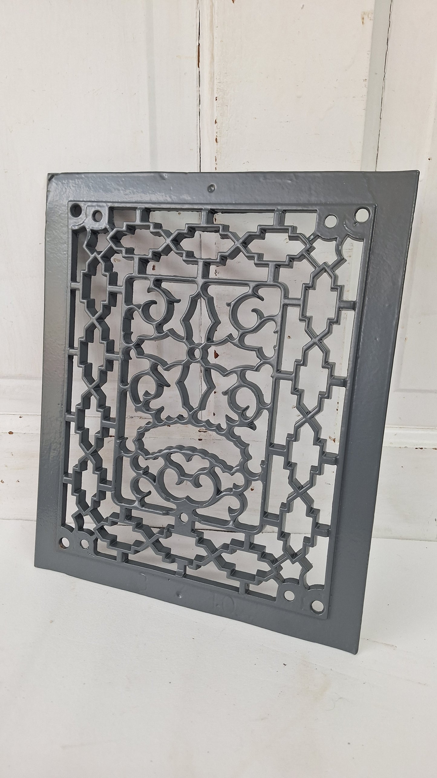 Ornate Iron Vent Grate Cover: Decorative Scroll Design (10 x 12 inches)