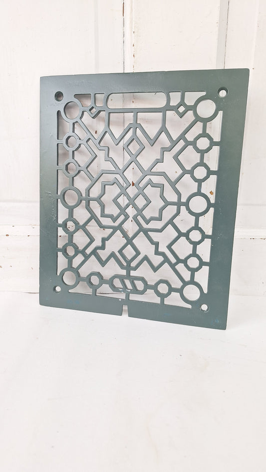 10 x 12 Antique Iron Vent Grate Cover: Decorative Geometric Design
