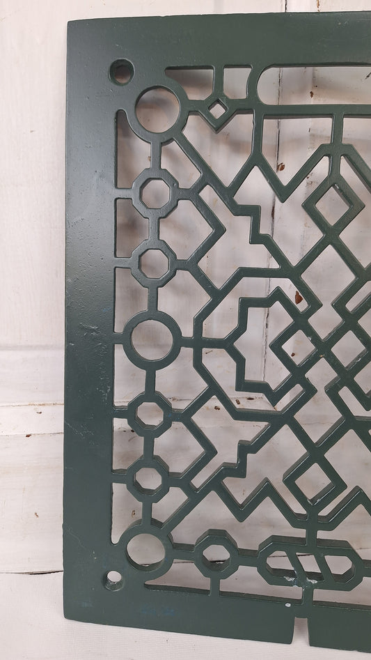 10 x 12 Antique Iron Vent Grate Cover: Decorative Geometric Design