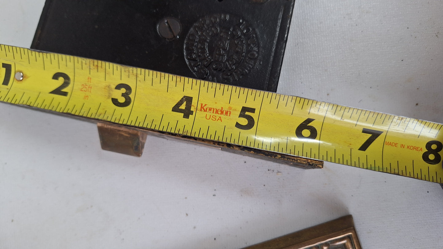 Complete Entry Knob & Plate Set, Front Door Knobs and Backplates with Lock