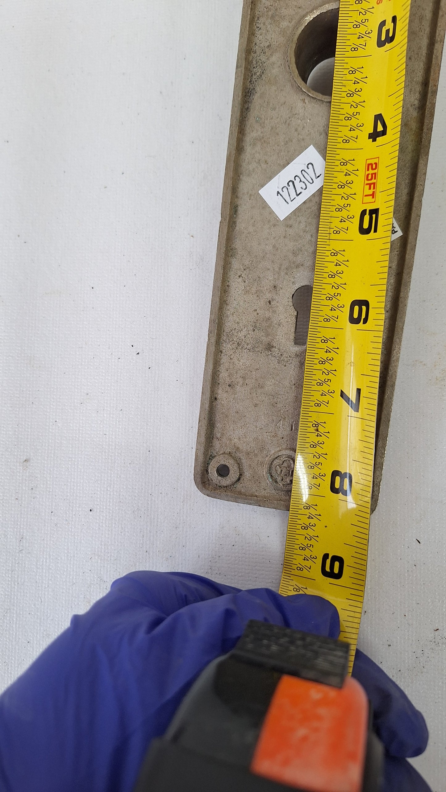 Yale Silver Antique Door Plate Set, Silver Backplates with Greek Key Design