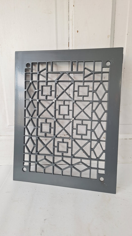 Antique Iron Lattice Pattern 14 x 11 Ornate Floor Grate, Antique Iron Vent Cover