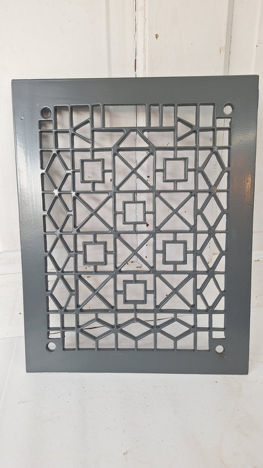 Antique Iron Lattice Pattern 14 x 11 Ornate Floor Grate, Antique Iron Vent Cover