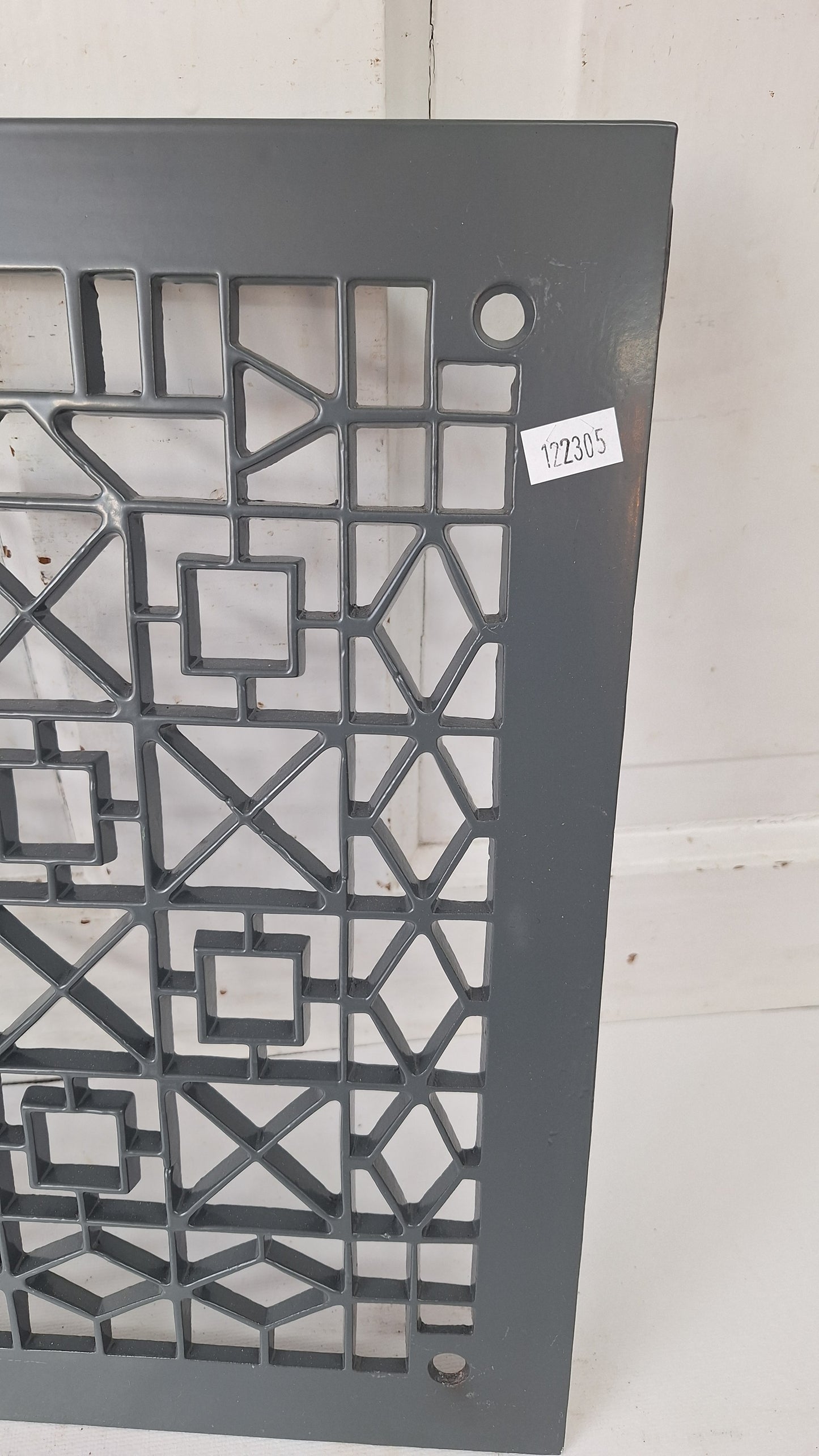 Antique Iron Lattice Pattern 14 x 11 Ornate Floor Grate, Antique Iron Vent Cover