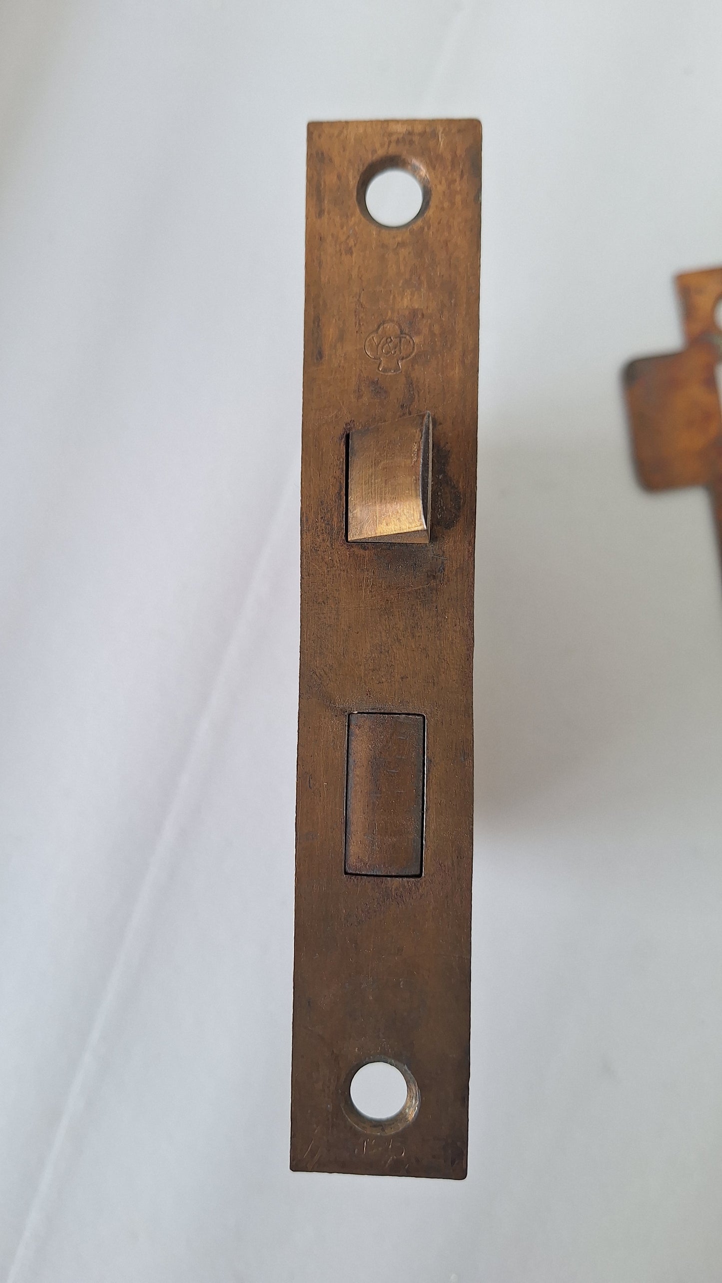 Yale and Towne Antique Mortise Lock, Victorian Door Latch with Strike Plate