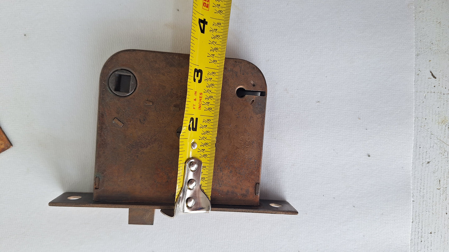 Yale and Towne Antique Mortise Lock, Victorian Door Latch with Strike Plate