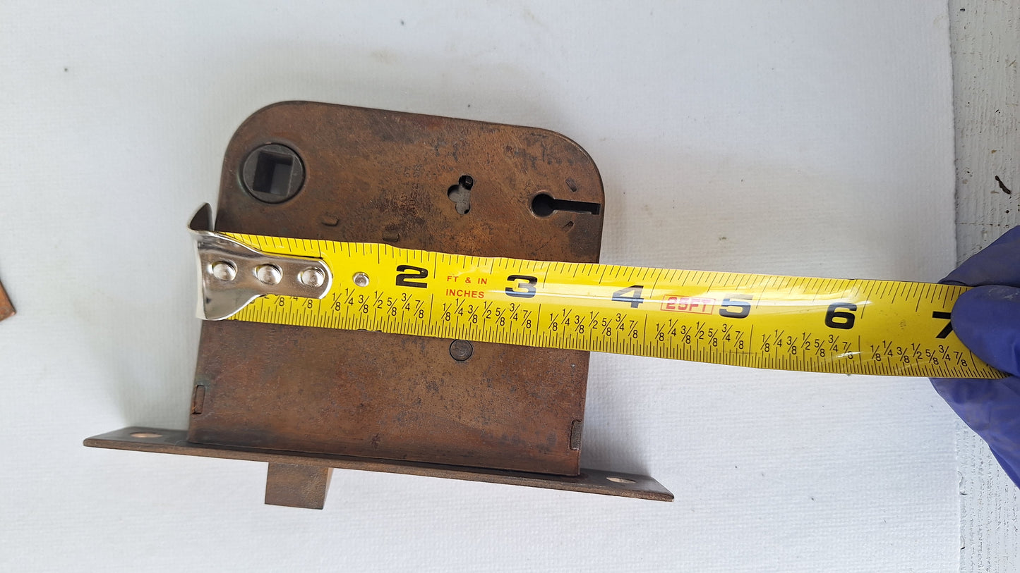 Yale and Towne Antique Mortise Lock, Victorian Door Latch with Strike Plate