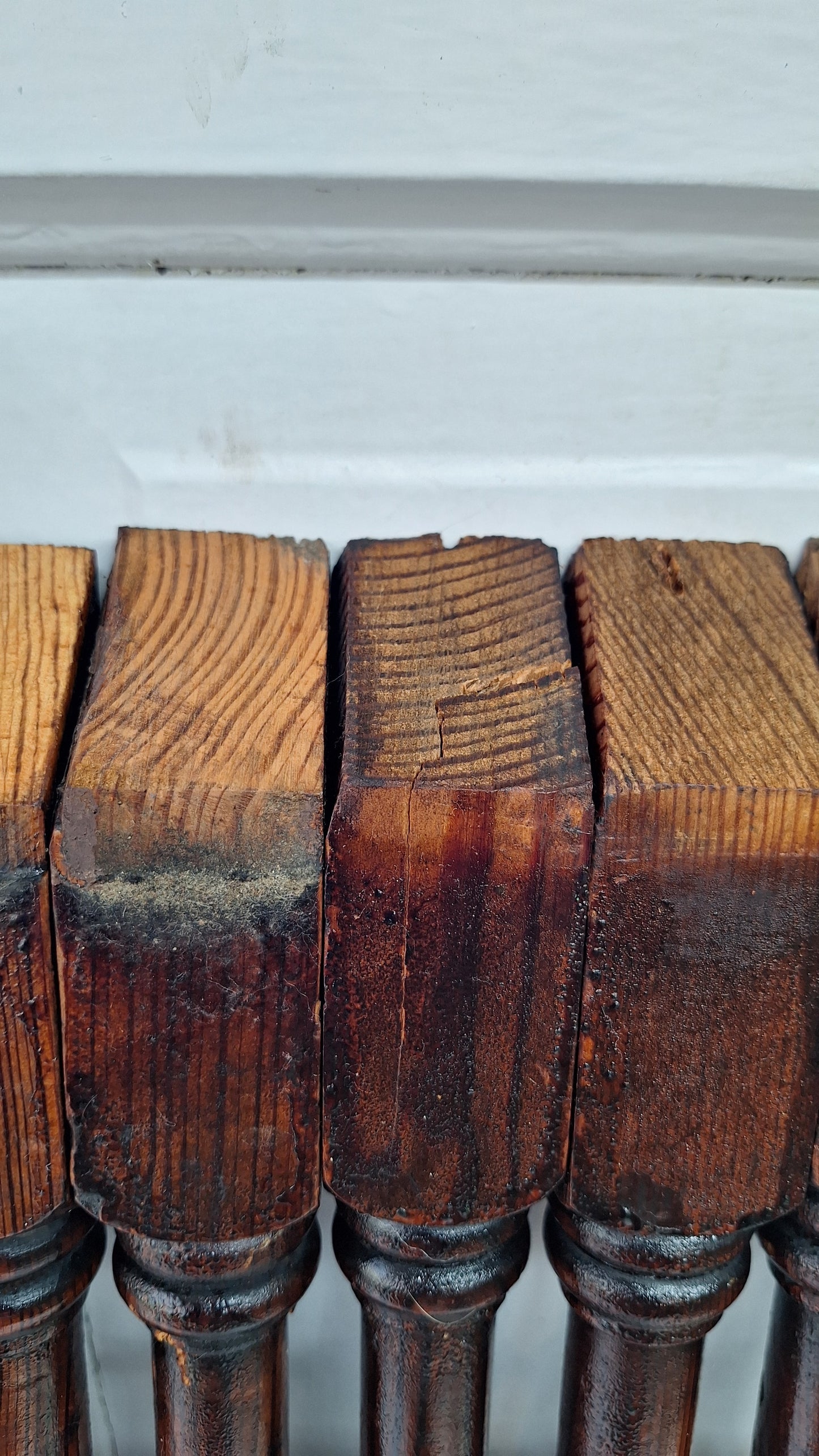 21 Antique Wood Staircase Balusters, Victorian Turned Stair Spindles