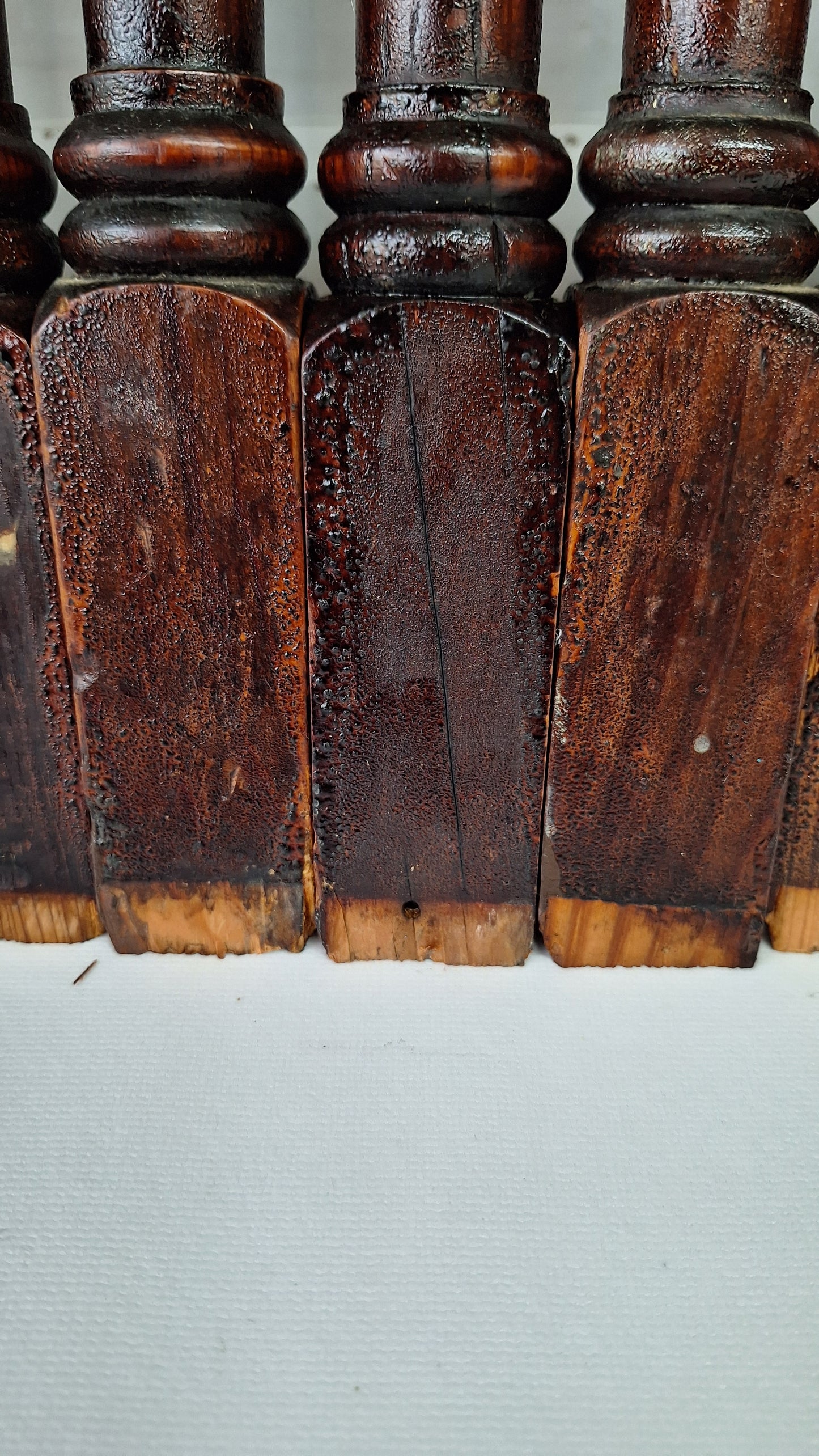 21 Antique Wood Staircase Balusters, Victorian Turned Stair Spindles