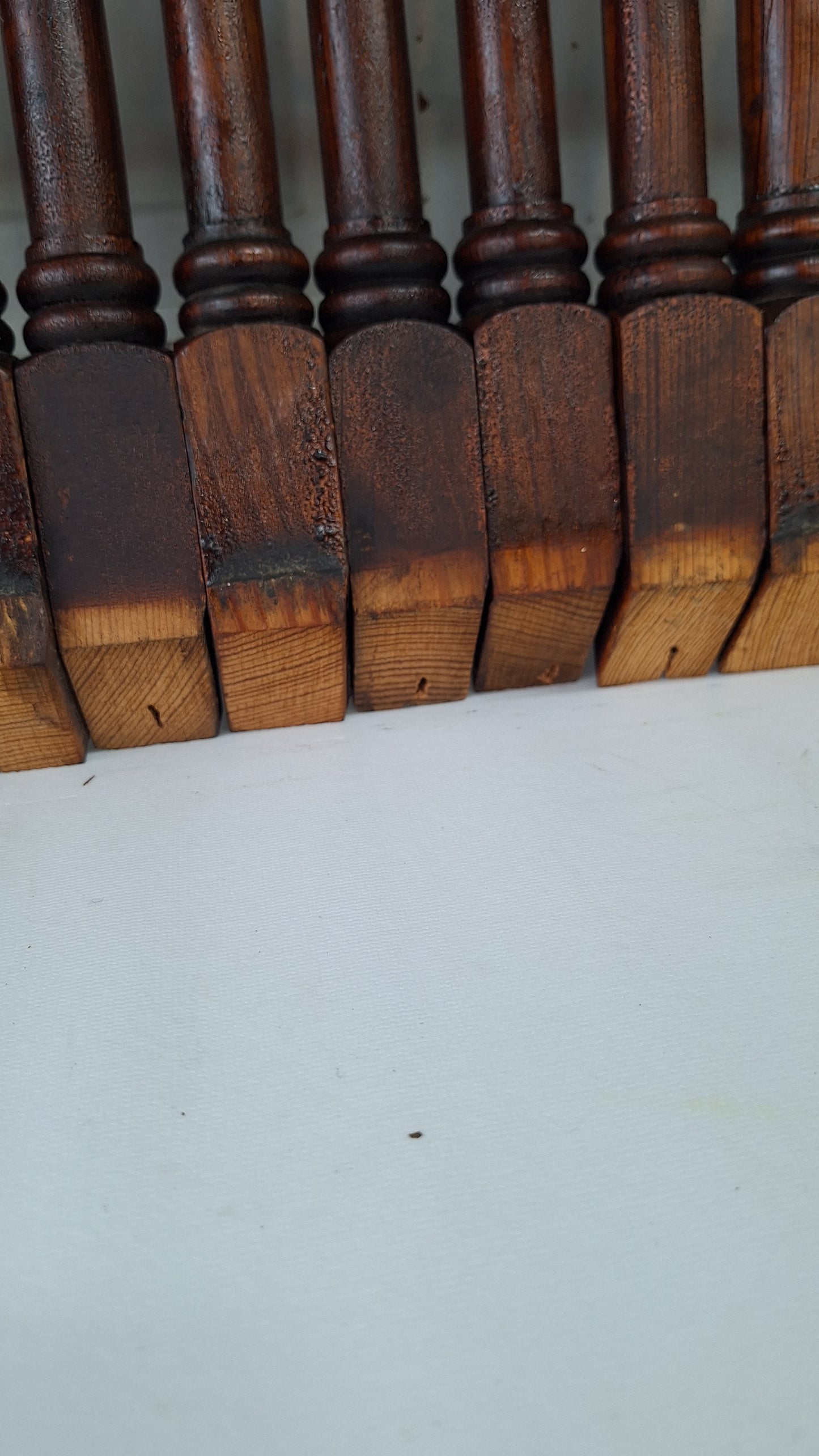 21 Antique Wood Staircase Balusters, Victorian Turned Stair Spindles